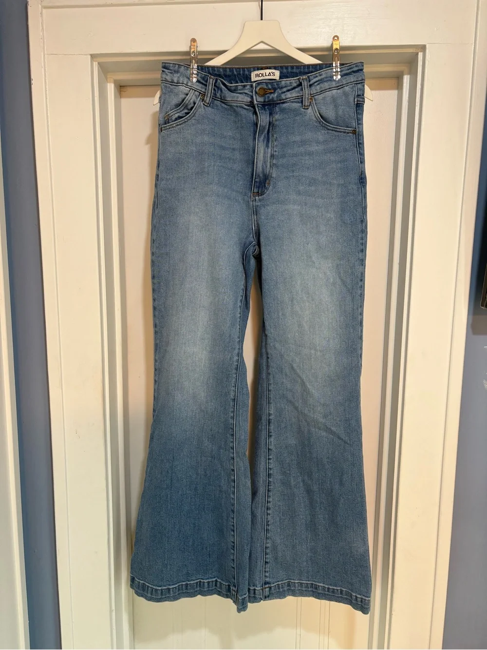ROLLA’S Eastcoast Wide Leg Flare Jean - Silverlake High Rise Size 31 / US 12 - Picture 4 of 15